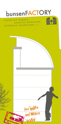 Das Faltblatt zum Kreativ-Wohnheim \\"bunsenFACTORY\\"